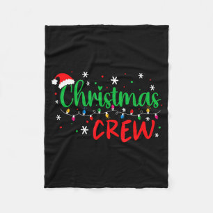 Christmas Crew Xmas Lights Family Matching Pajamas Fleece Blanket
