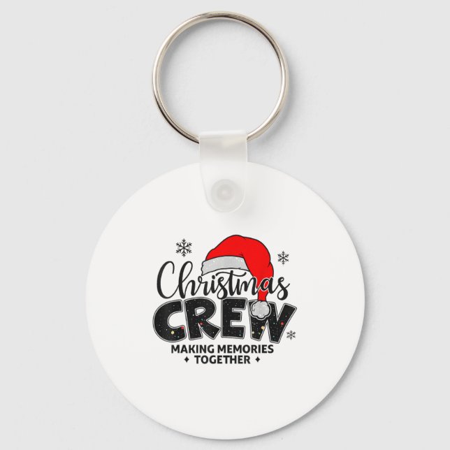 Christmas Crew Xmas Lights Family Matching Pajamas Key Ring (Front)