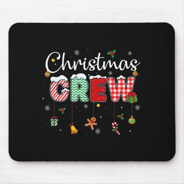 Christmas Crew Xmas Lights Family Matching Pajamas Mouse Pad (Front)