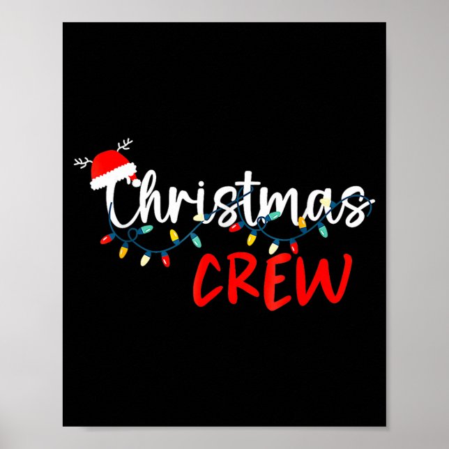 Christmas Crew Xmas Lights Family Matching Pajamas Poster (Front)