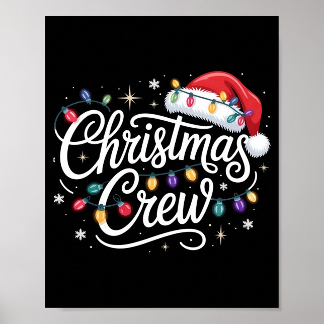 Christmas Crew Xmas Lights Family Matching Pajamas Poster (Front)