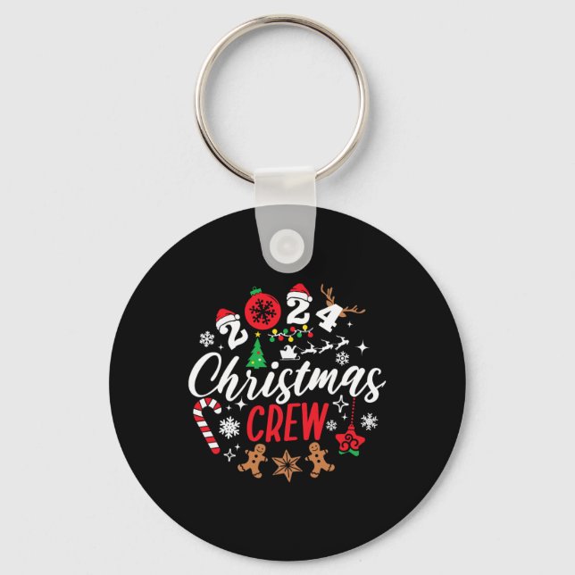 Christmas Crew Xmas Lights Family Matching Pyjamas Key Ring (Front)