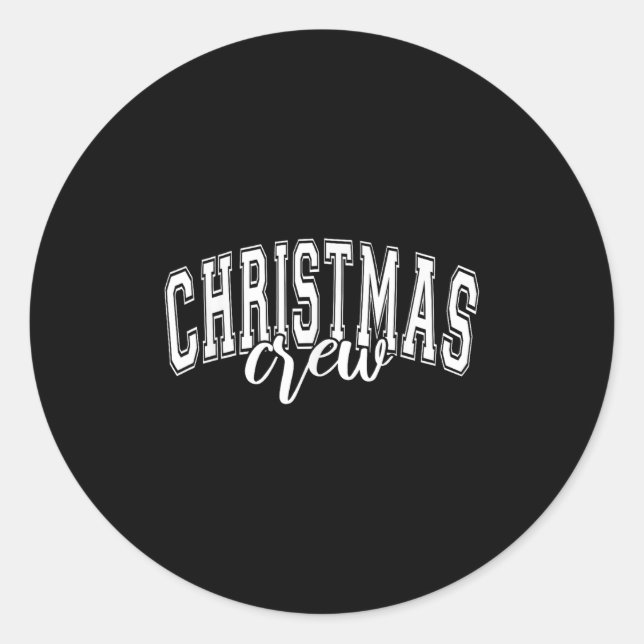 Christmas Crew Xmas Santa Squad Family Pyjamas Hol Classic Round Sticker (Front)