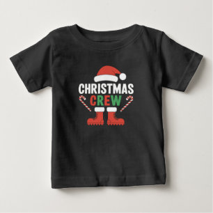 Christmas Crew Xmas Tree Holiday Matching Family Baby T-Shirt