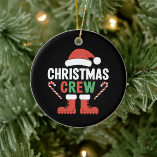 Christmas Crew Xmas Tree Holiday Matching Family Ceramic Ornament