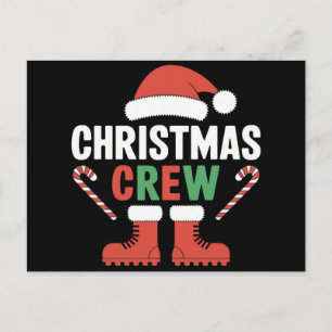 Christmas Crew Xmas Tree Holiday Matching Family Postcard