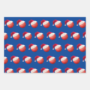 Christmas Cricket Ball Sports Santa Holiday Wrapping Paper Sheet