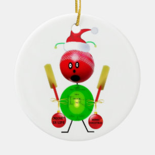 Christmas Cricket Ceramic Ornament