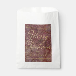Christmas Crimson and Gold Favour Bag