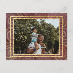 Christmas Crimson and Gold Invitation Postcard