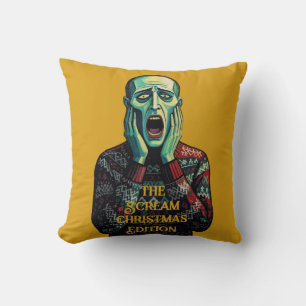 Christmas Crisis - Edvard Munch Seasonal Sweater Cushion