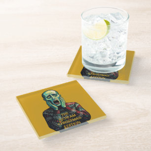 Christmas Crisis - Edvard Munch Seasonal Sweater Glass Coaster