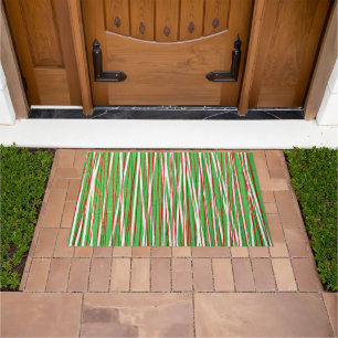 Christmas Crisscross, red and green Doormat