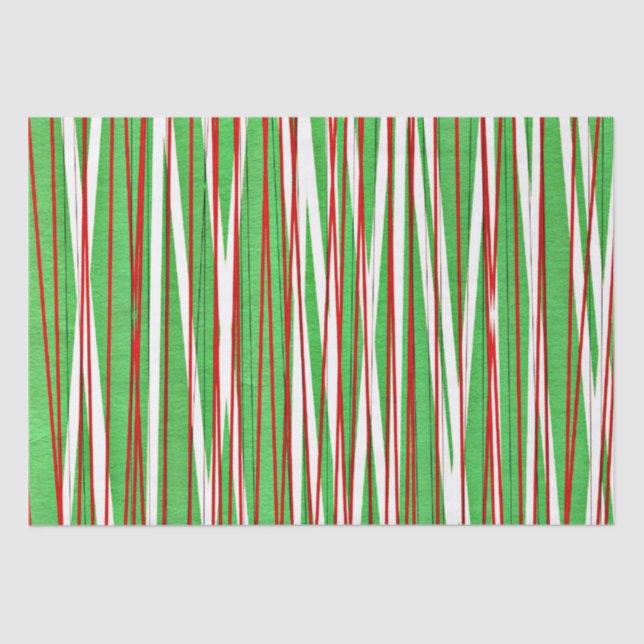 Christmas Crisscross, red and green Tissue Paper (Front)