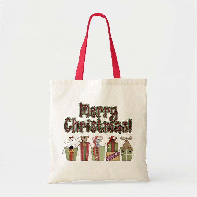 Christmas Critters Gift Tote Bag (Front)