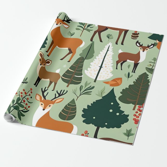 christmas critters wrapping paper (Unrolled)