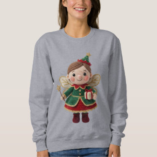 Christmas Crochet Fairy Women’s Sweatshirt – Cute