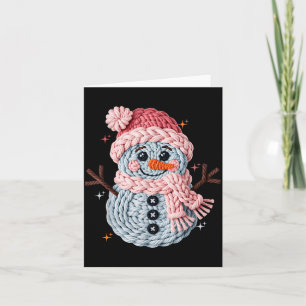 Christmas Crochet Faux Yarn Crochet Snowman Funny  Card