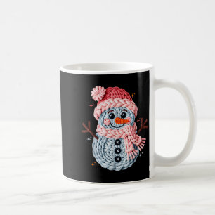 Christmas Crochet Faux Yarn Crochet Snowman Funny  Coffee Mug