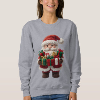 Christmas Crochet Santa Women’s Sweatshirt – Cute