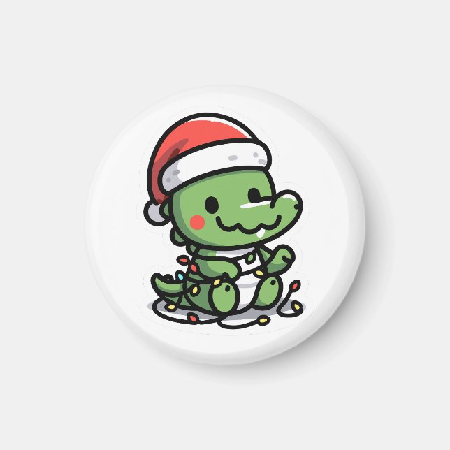 Christmas crocodile magnet (Front)