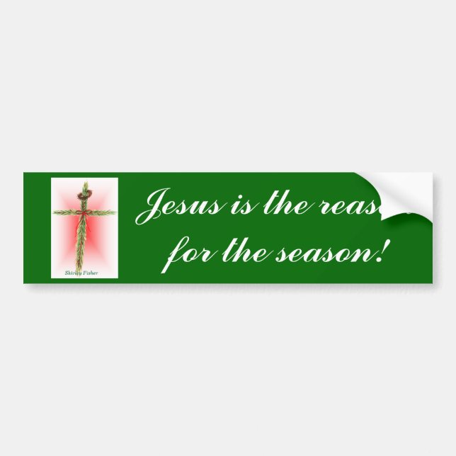 Christmas Cross Bumper Sticker (Front)