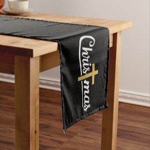 Christmas Cross Family Matching Jesus Gift Idea Short Table Runner
