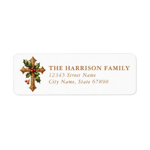 Christmas Cross Return Address Labels