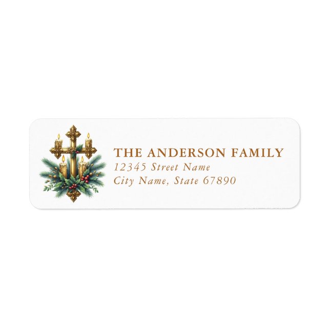 Christmas Cross Return Address Labels (Front)