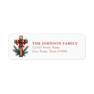 Christmas Cross Return Address Labels