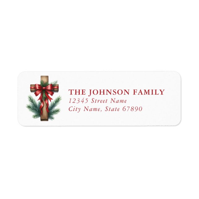 Christmas Cross Return Address Labels (Front)