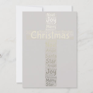 Christmas Cross Typography Invitation