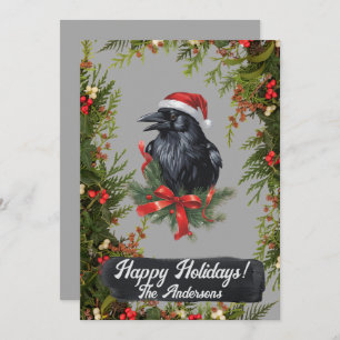 Christmas crow 6, Happy Holidays, Christmas card
