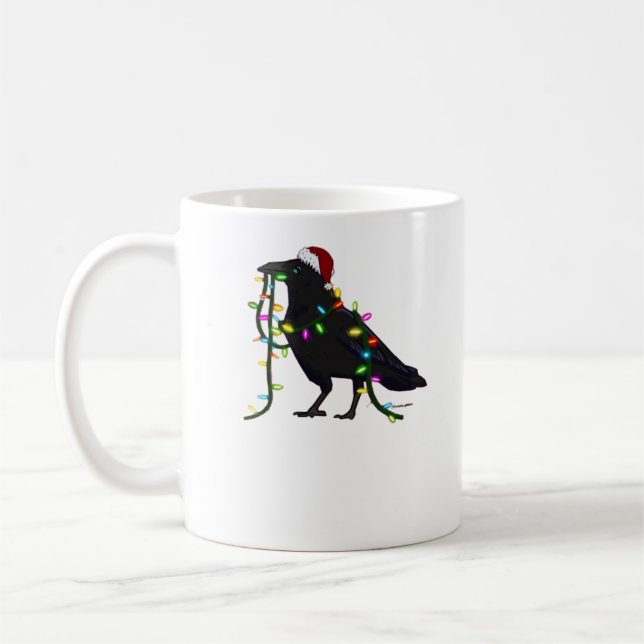 Christmas Crow Tis The Season Coffee Mug (Left)