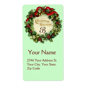 CHRISTMAS CROWN WITH MISTLETOES AND HOLLY BERRIES