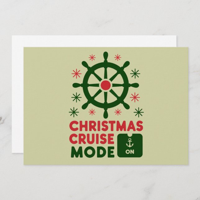 Christmas Cruise Mode On Ship Christmas 2024 Holiday Card (Front/Back)