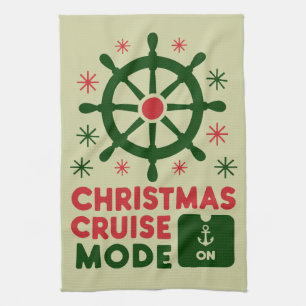 Christmas Cruise Mode On Ship Christmas 2024 Tea Towel