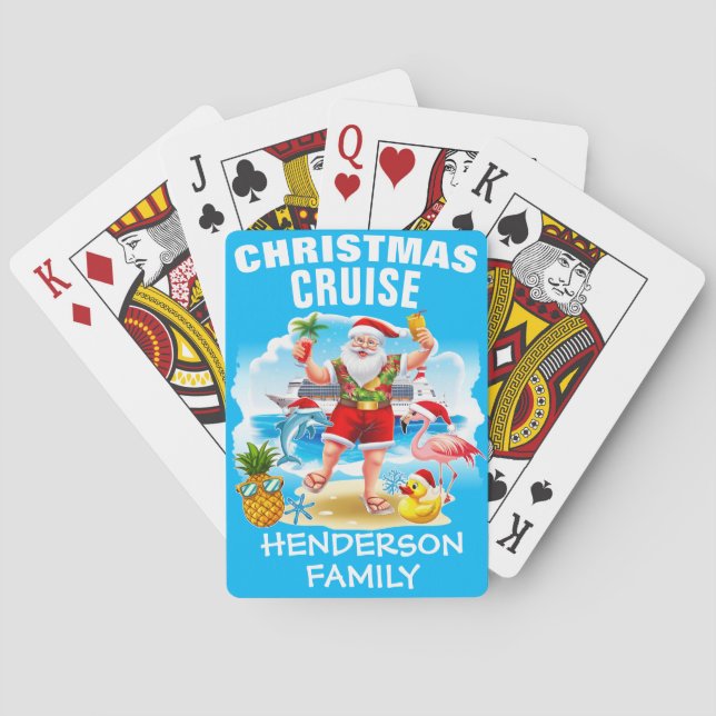 Christmas Cruise Peronalized  Playing Cards (Back)