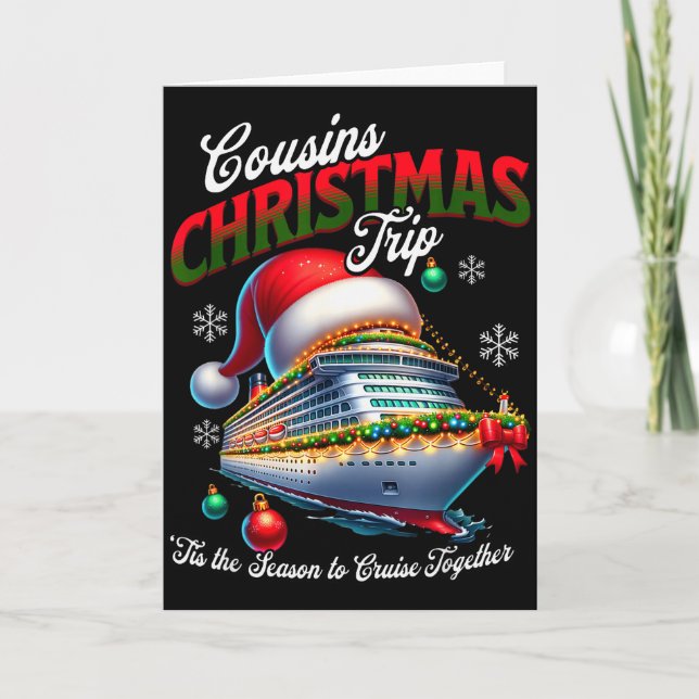 Christmas Cruise Ship Matching Cousins Trip Holida Card (Front)