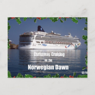 Christmas Cruising on the Norwegian Dawn Holiday Postcard