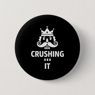 Christmas Crushing It Nutcracker - Funny Retro Ugl 6 Cm Round Badge