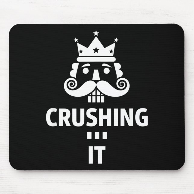 Christmas Crushing It Nutcracker - Funny Retro Ugl Mouse Pad (Front)