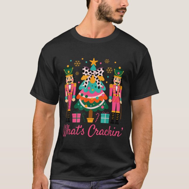 Christmas Crushing It Nutcracker - Funny Retro Ugl T-Shirt (Front)