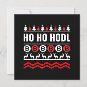 Christmas Crypto Ho Ho Hodl Bitcoin BTC Money Gift Invitation