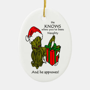 Christmas Cthulhu Ceramic Ornament