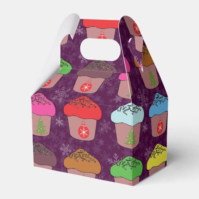 Christmas cup cakes favour box (Front Side)