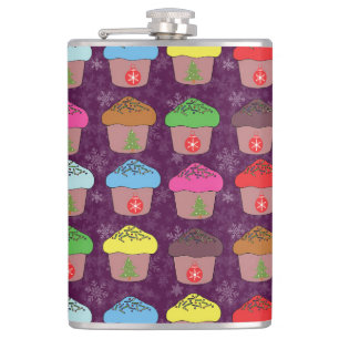 Christmas cup cakes hip flask