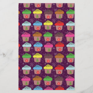 Christmas cup cakes stationery