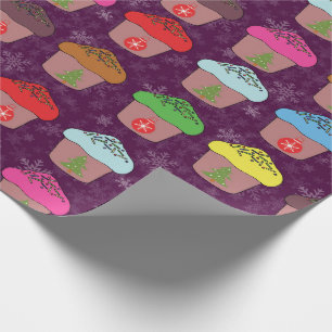 Christmas cup cakes wrapping paper