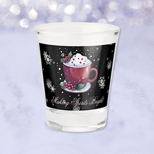 Christmas Cup of Hot Chocolate | Black Shot Glass (Creator Uploaded)